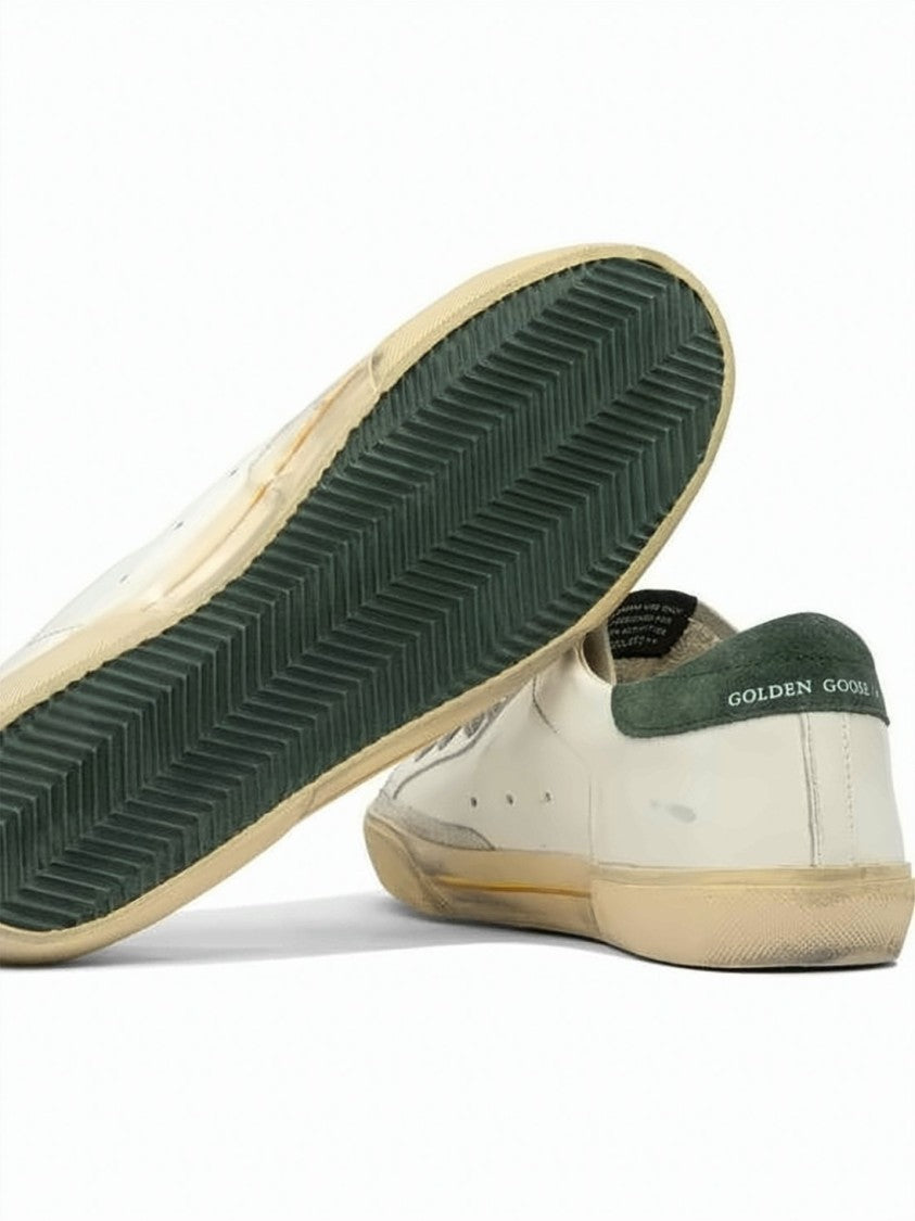 Golden Goose Worn-In White Leather Low-Top Sneakers With Distressed Detailing