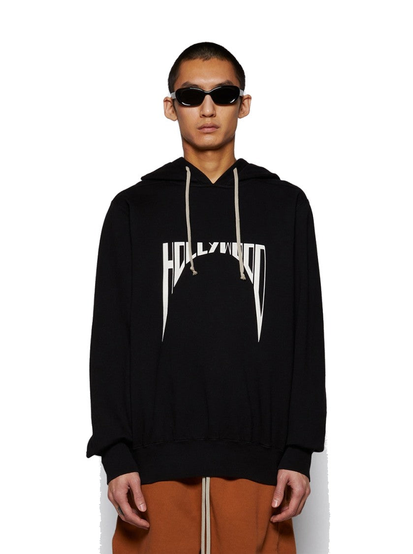 Drkshdw By Rick Owens Oversized Hoodie Black And Milk
