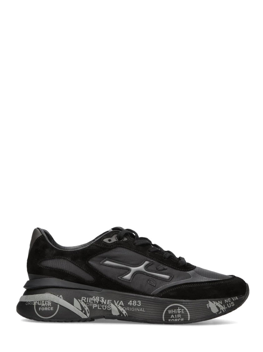 Premiata Low-Profile Sneakers With Calf Leather Overlays