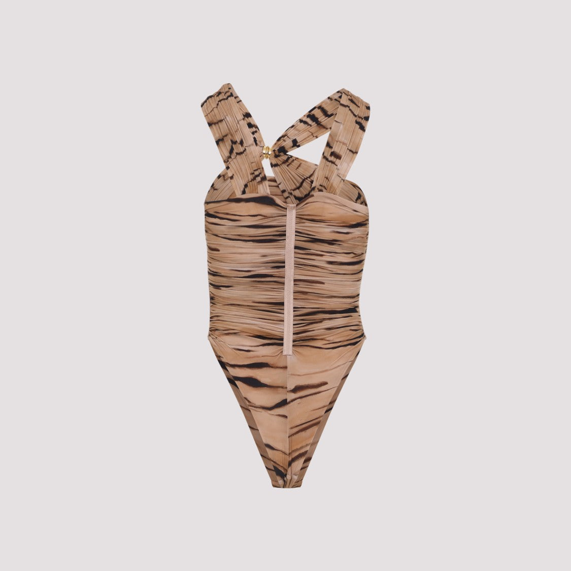 Elisabetta Franchi Tiger-Stripe Pattern Ruched Top