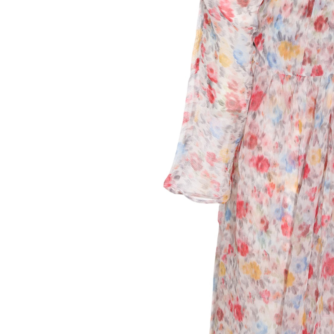 Ganni Floral Print Fitted Waist Midi Dress