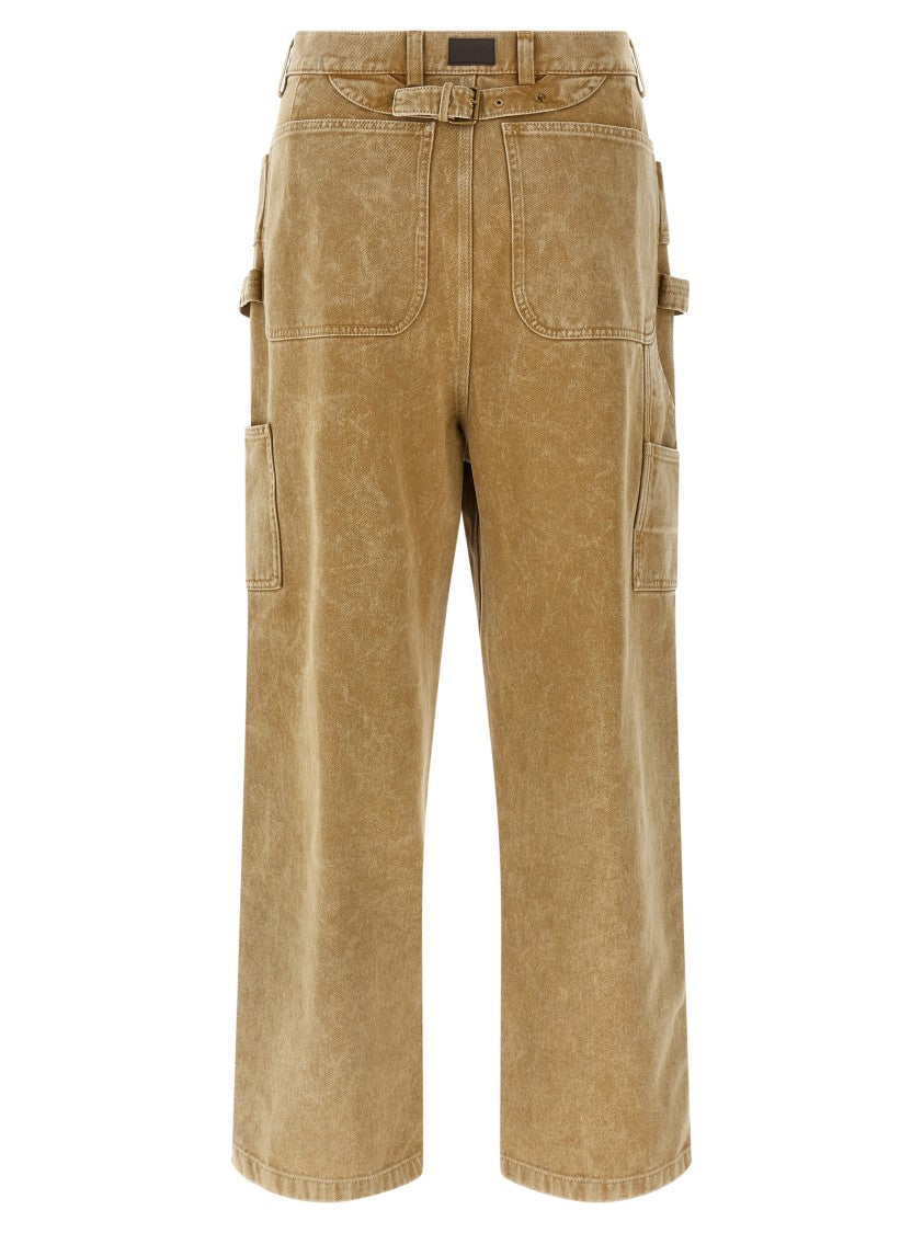 Moschino Garment-Dyed Cotton Drill Trousers With Multi-Pocket Style