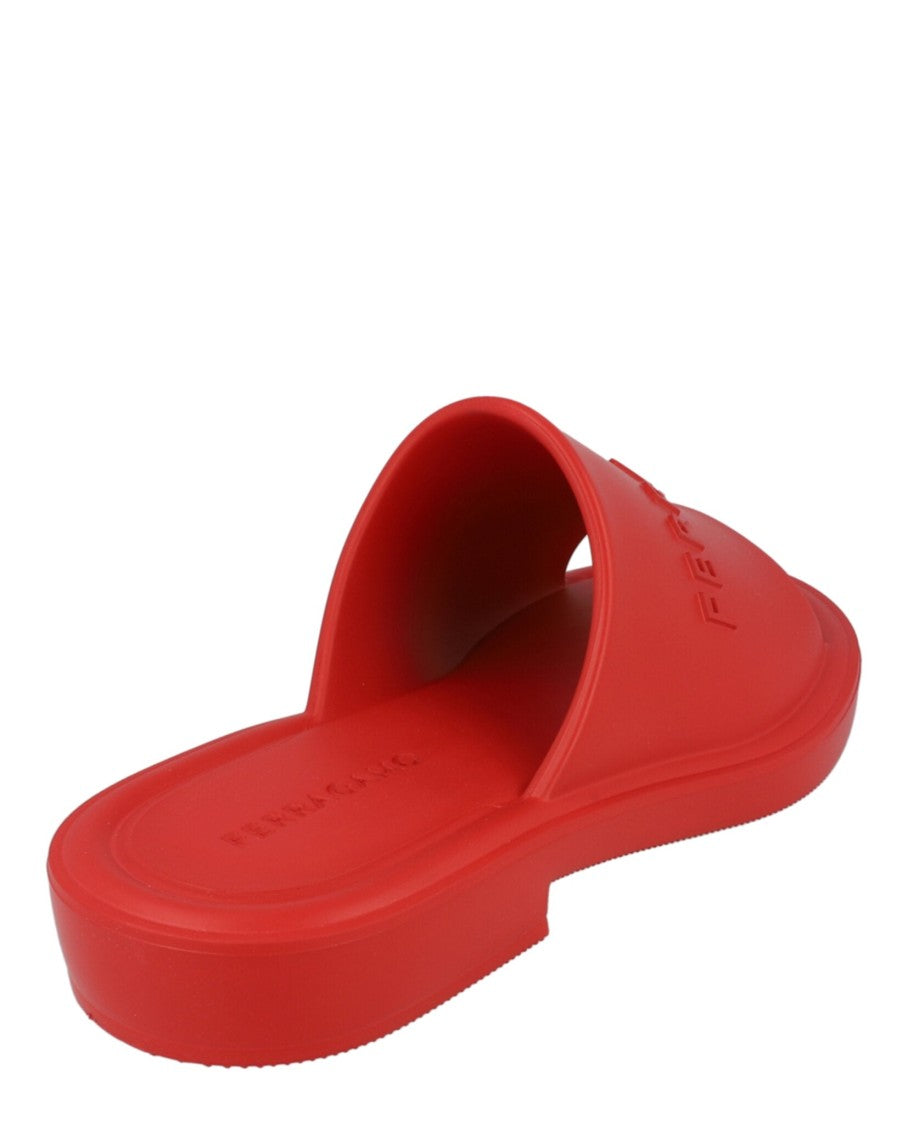 Ferragamo Giuneva Logo Embossed Slides