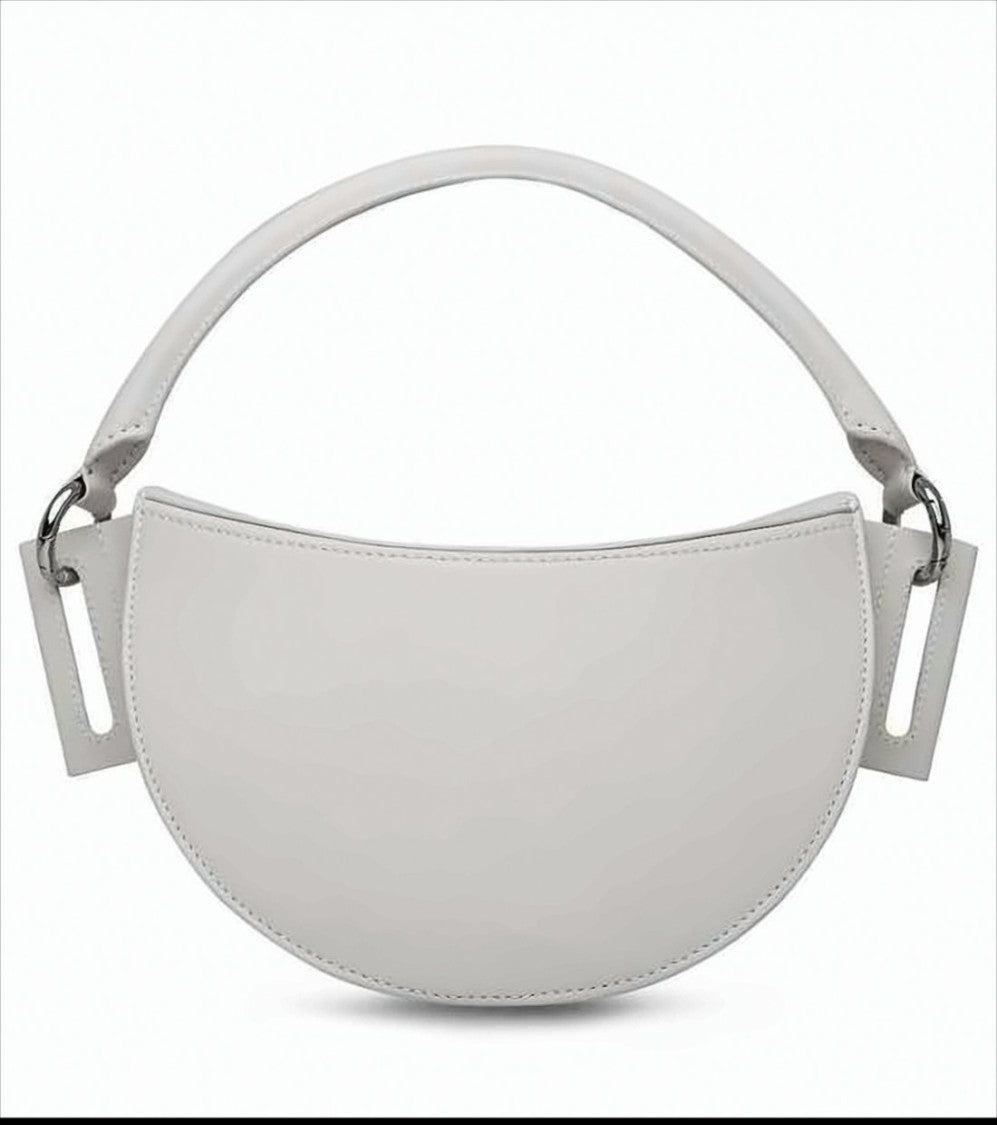 Yuzefi Half-Moon Shoulder Bag With Metal Ring Handles