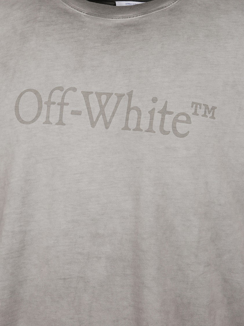 Off-White Gradient Effect Cotton T-Shirt With Subtle Logo