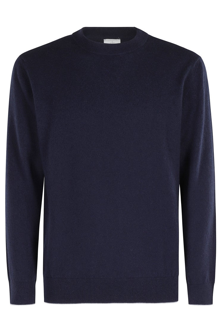 Eleventy Blue Ml Tipping Crewneck Sweater