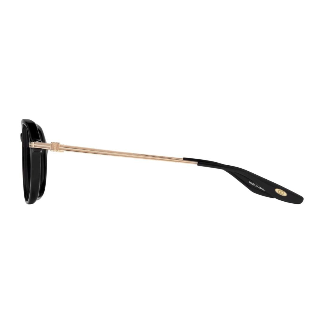 Barton Perreira Dunn Aviator-Frame Black Acetate Eyeglasses With Slender Gold Temples