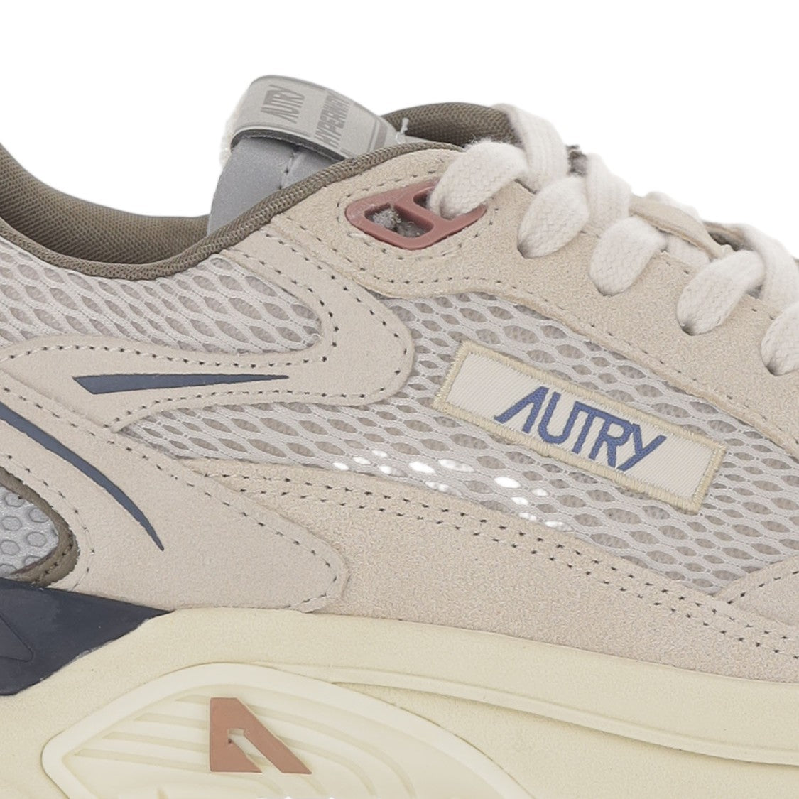 Autry Multi-Material Sneakers With Round Mesh Toe And Logo Accents