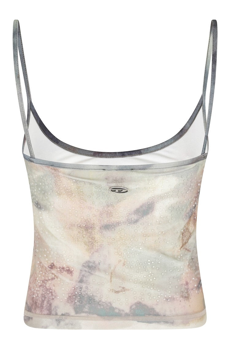 Diesel Multicolor Iplu All-Over Crystal Polyamide-Blend Tank Top