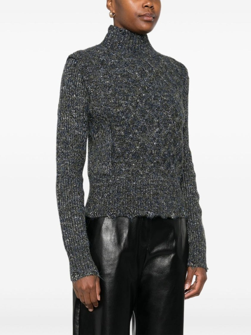 Pinko Textured Knit Sweater With High Neckline