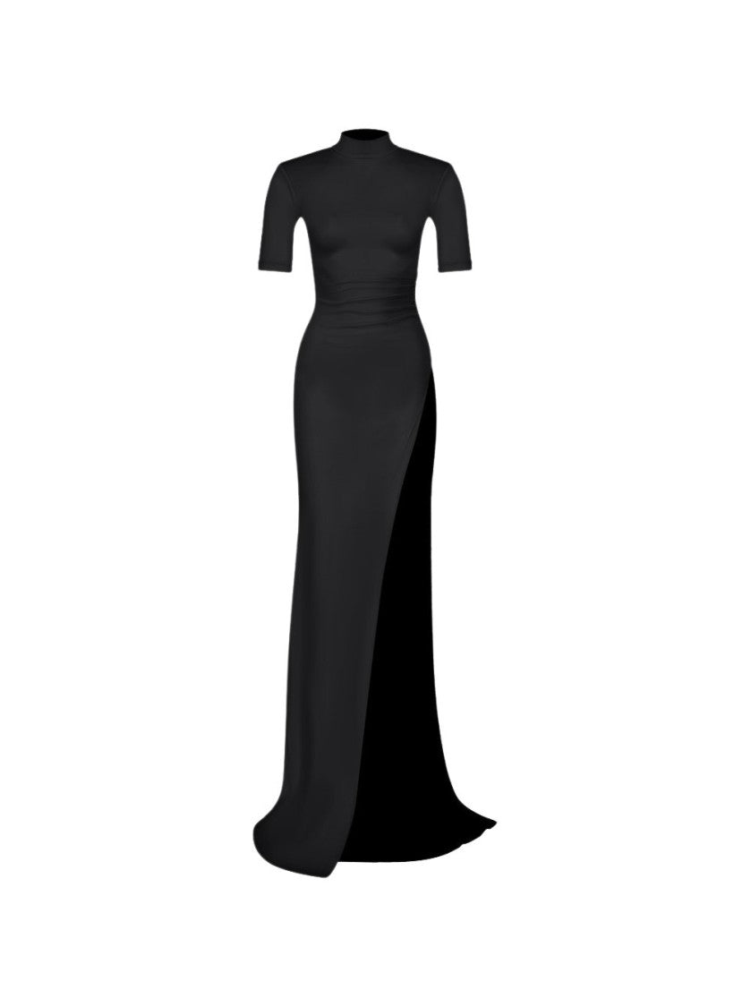 The New Arrivals By Ilkyaz Ozel Pernille Crepe Maxi Dress - Dark Side -Black