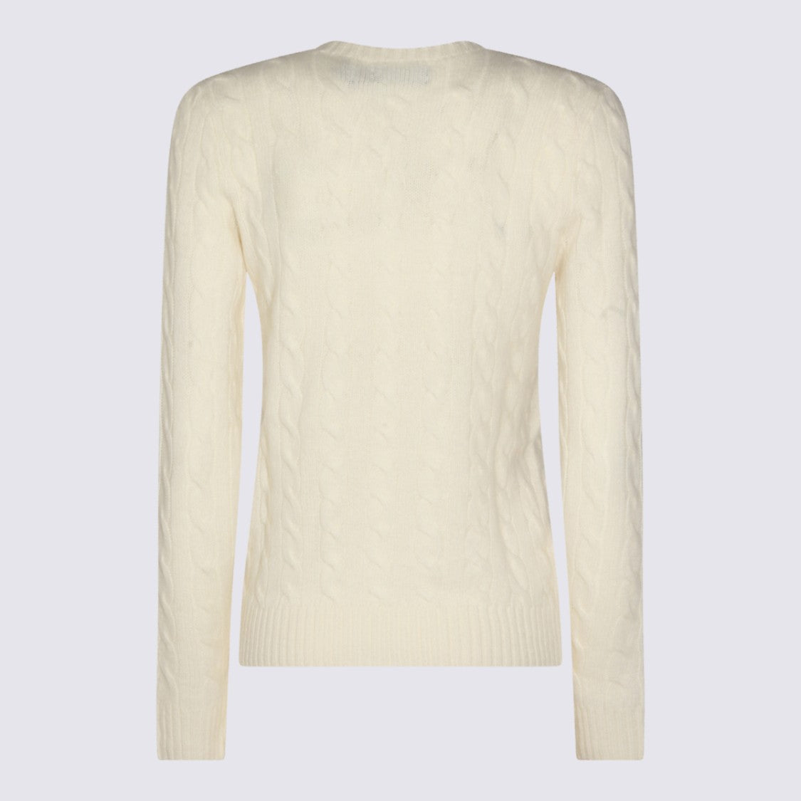 Polo Ralph Lauren Cable Knit Fitted Sweater With Crew Neckline And Embroidered Logo