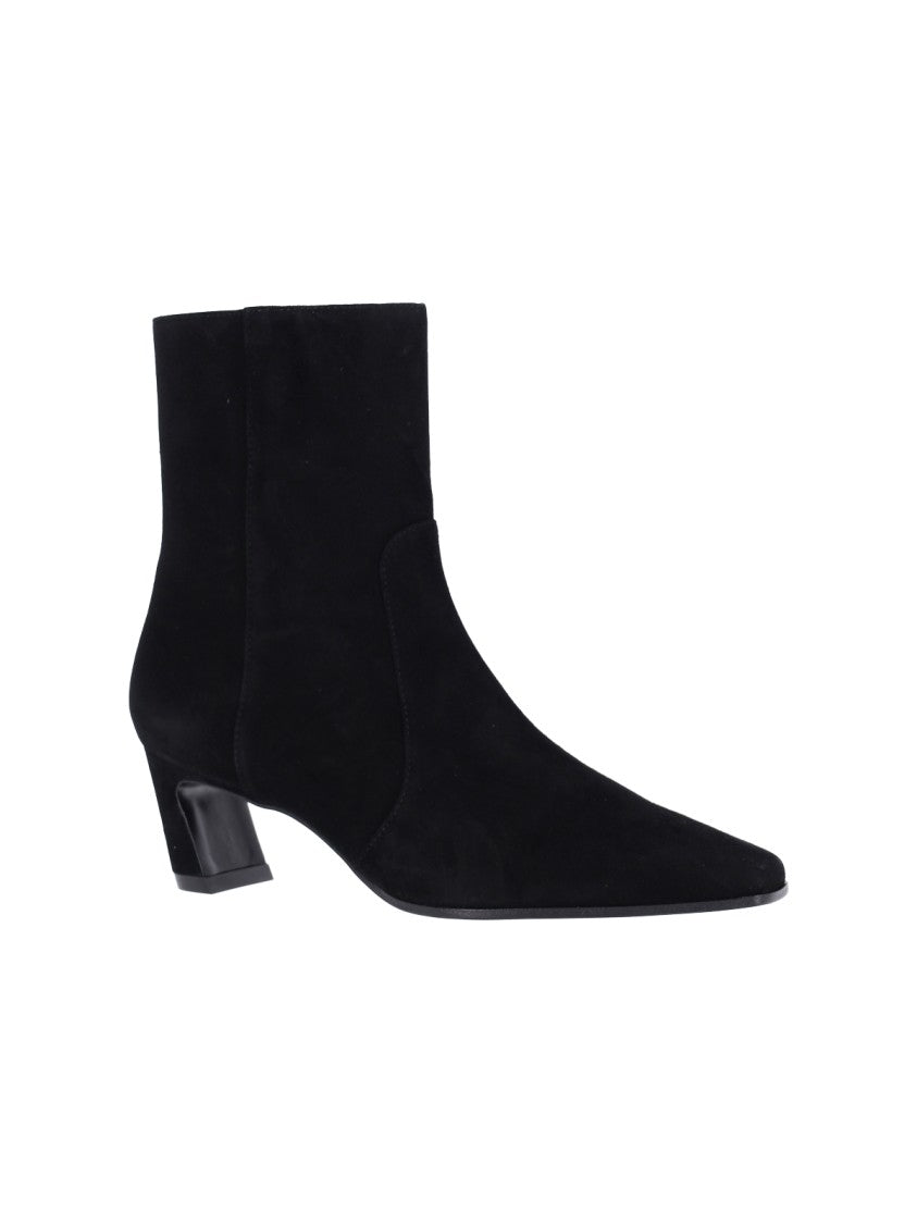 Stuart Weitzman Black Stassi Zip 50 Suede Ankle Boots