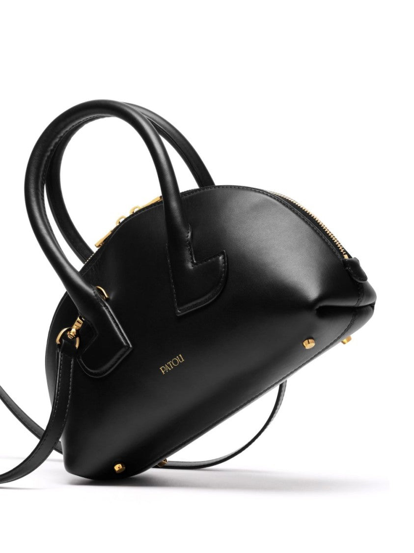 Patou Black Curved All Around Zip Bag