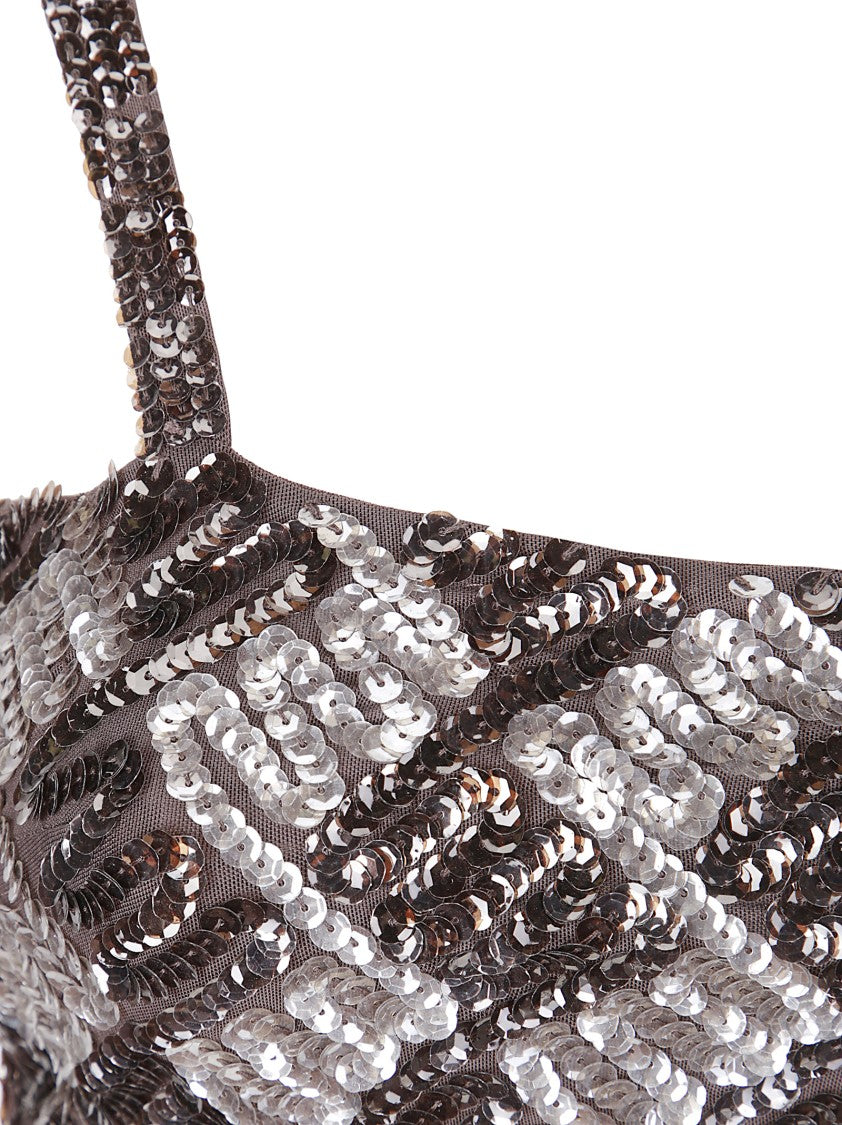 P.A.R.O.S.H. Geometric Sequined Micro Top