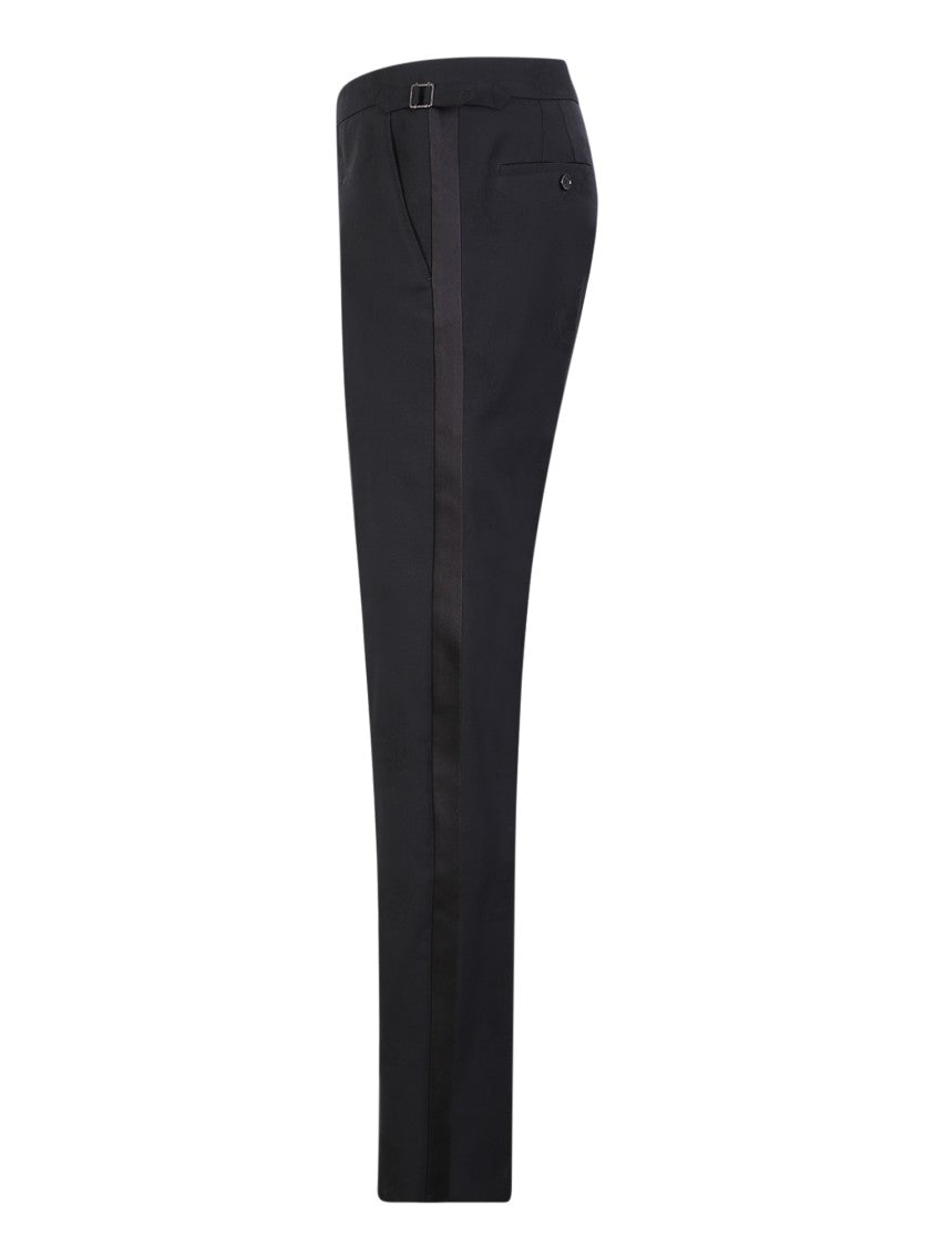 Burberry Black Wool Blend Trousers