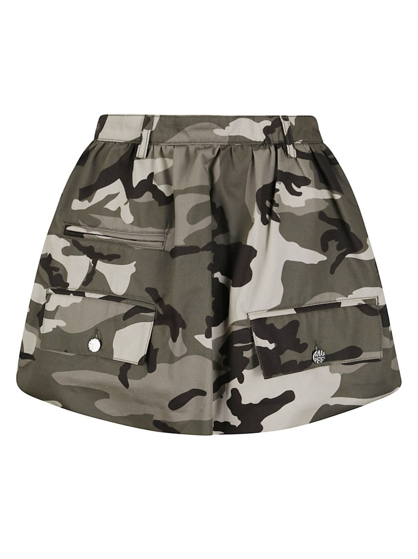 Baum Und Pferdgarten Mini Skirt With Logoed Silver Buttons And Front Pockets