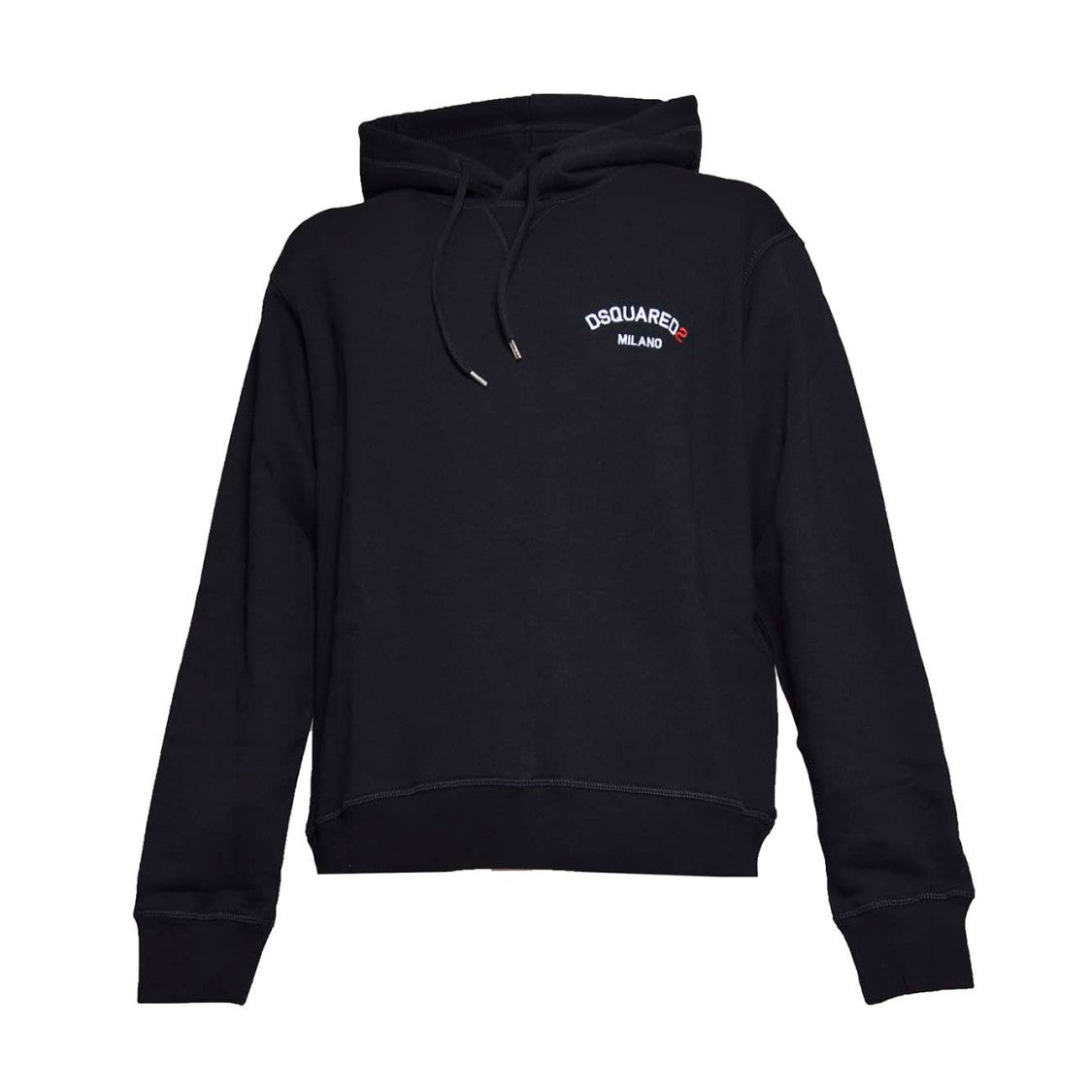 Dsquared2 Black Cotton Cool Fit Hoodie With Embroidery