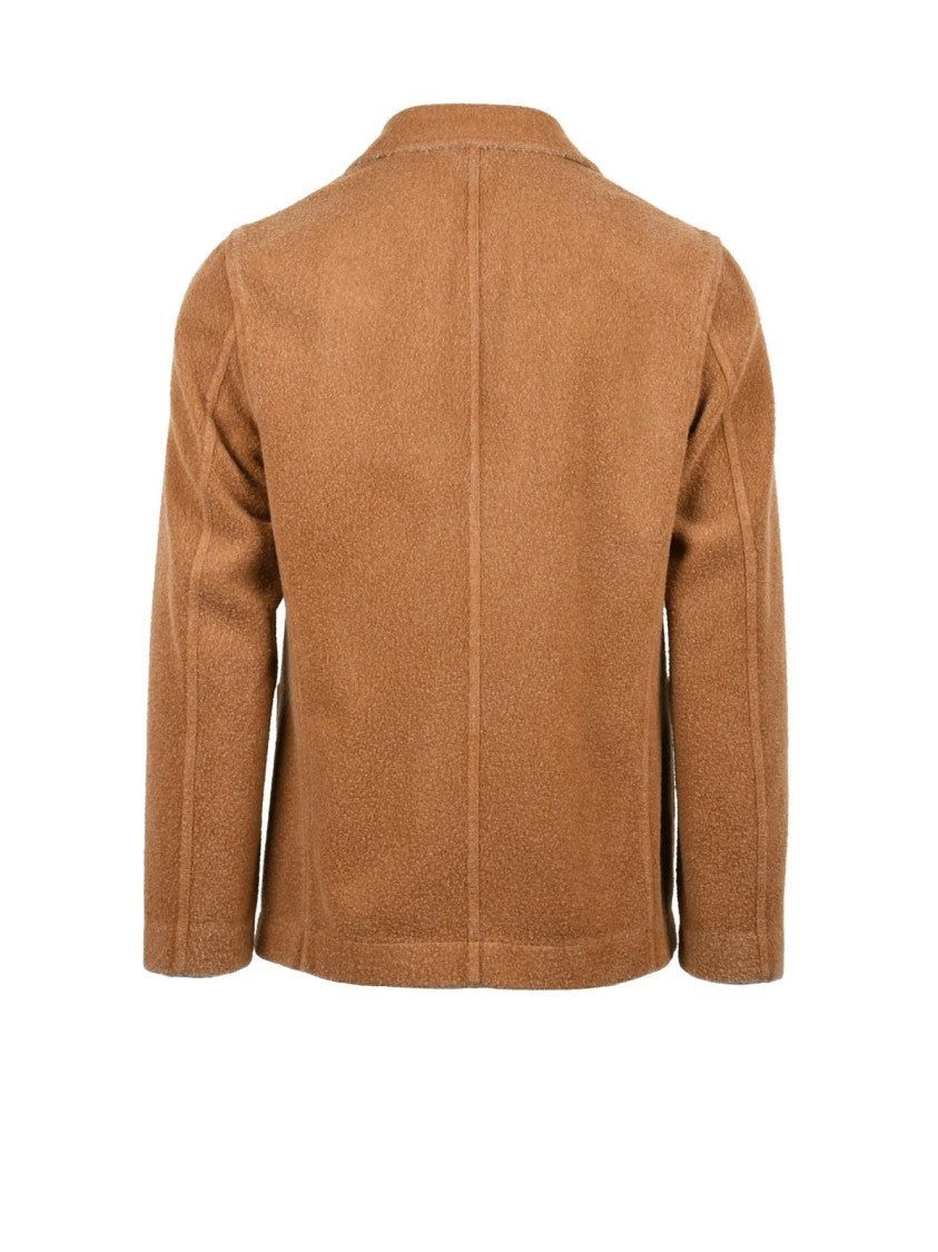 Circolo 1901 Double-Breasted Blazer In Warm Caramel Wool Blend