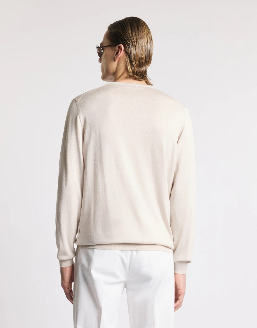 Fay Crew Neck Knitwear In Stucco Tone
