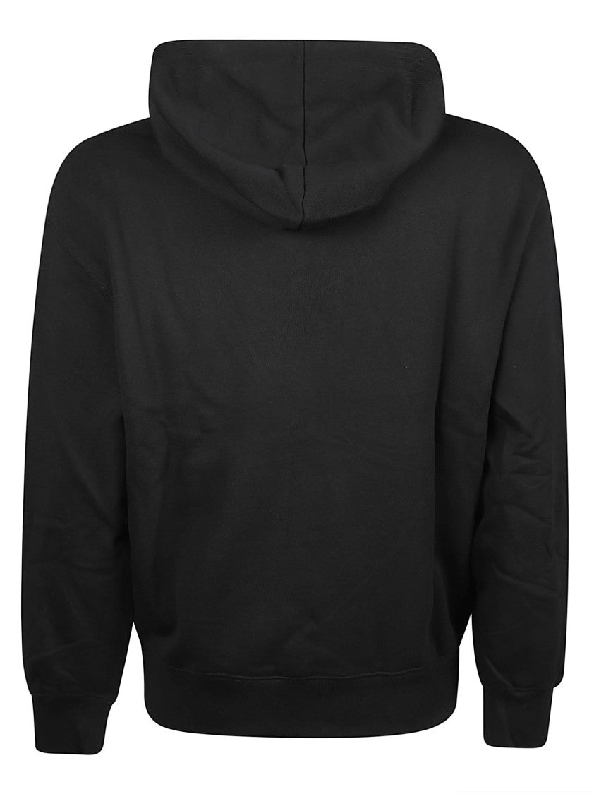 Maison Kitsuné Black Organic Cotton Drawstring Hoodie