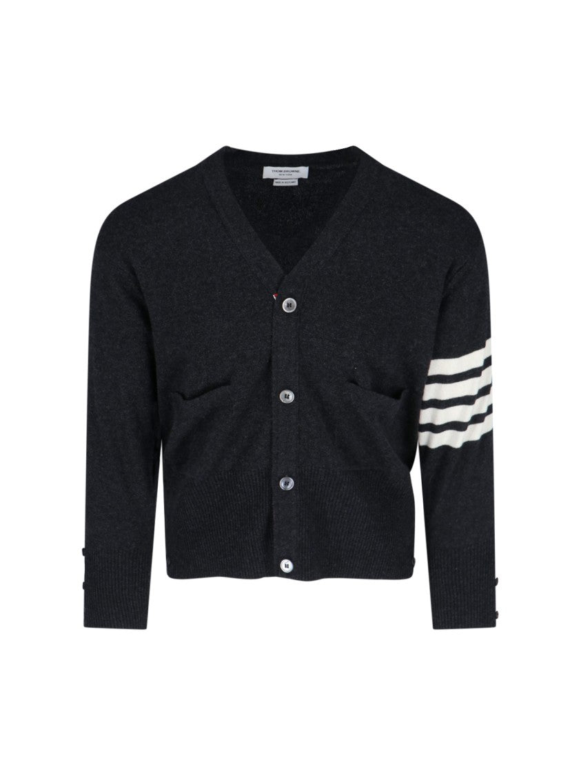 Thom Browne Loopback 4-Bar Cardigan – Black
