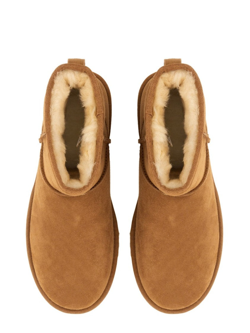 Ugg Short Suede Ankle Boots With Plush Interior And Durable Sole