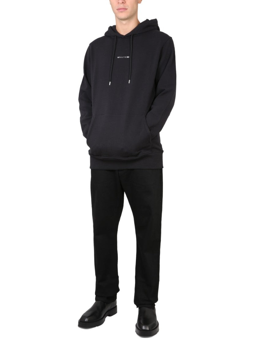 1017 Alyx 9Sm Black Hoodie With Drawstring Hood