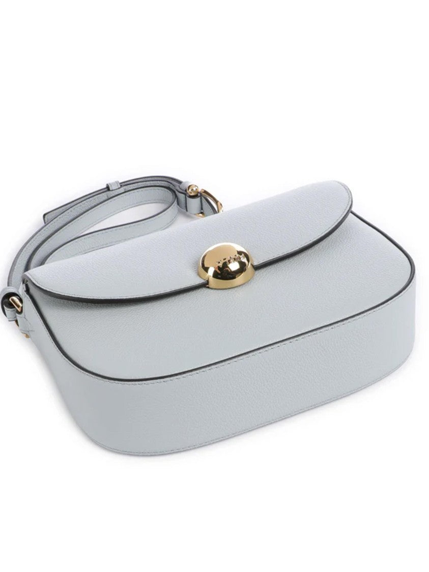 Furla Moonlight S Crossbody Textured Blue Leather Bag