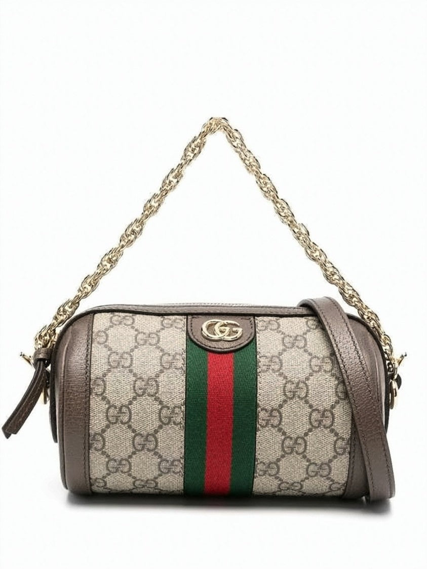 Gucci Mini Monogram Canvas Crossbody Bag With Gold-Tone Details