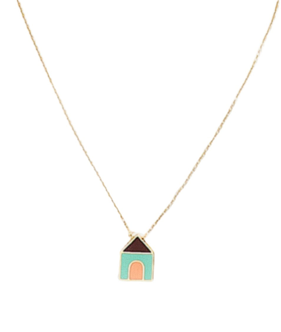 Aliita Burgundy Casita Bold Enamel Necklace