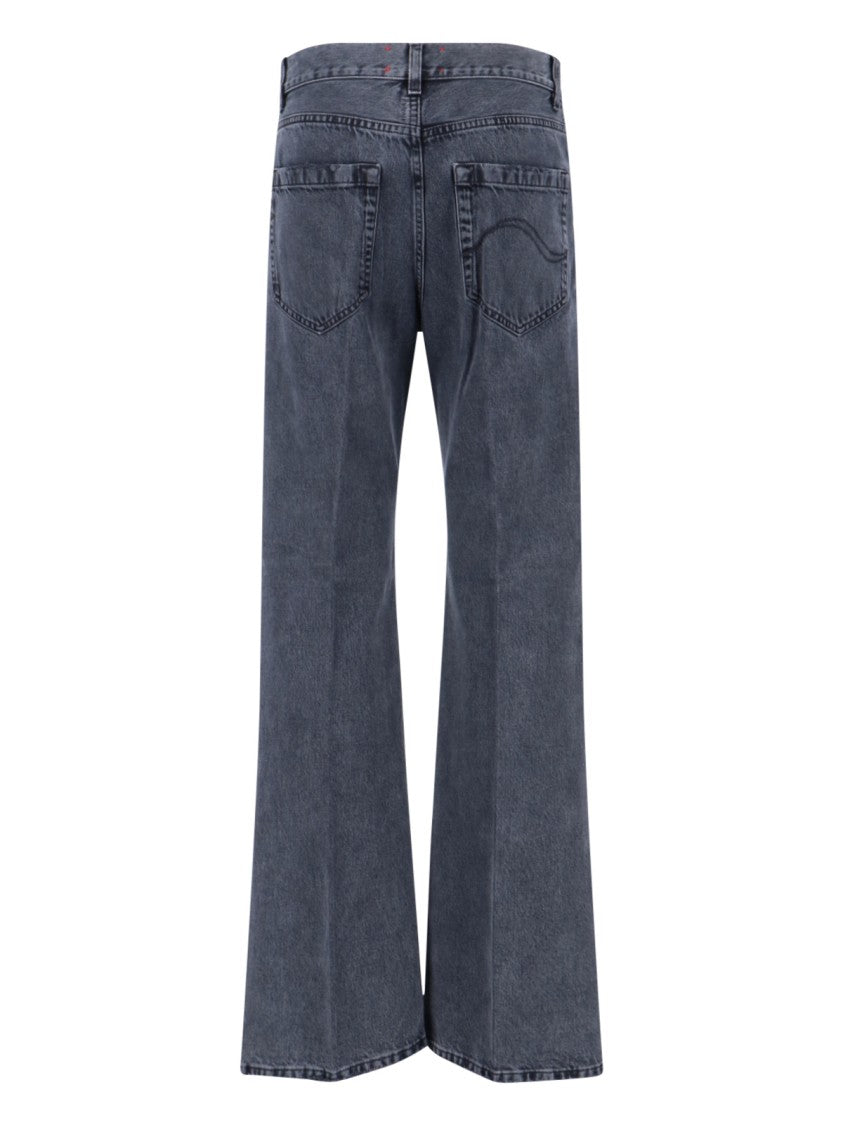 Seafarer Bootcut Jeans In Worn Grey Cotton