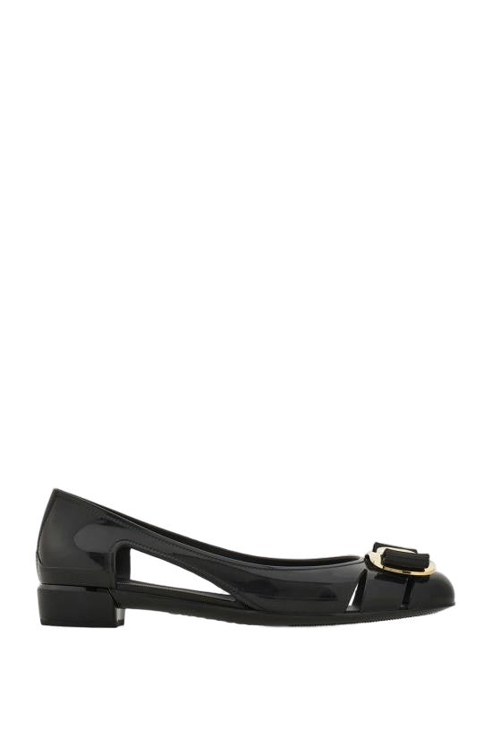 Salvatore Ferragamo Flat Shoes With Glossy Rubber Upper