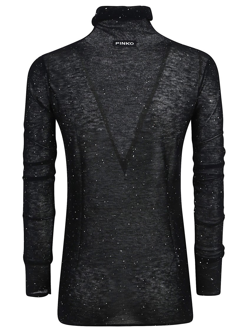 Pinko Moss Long-Sleeved Wool-Blend Turtleneck Sweater