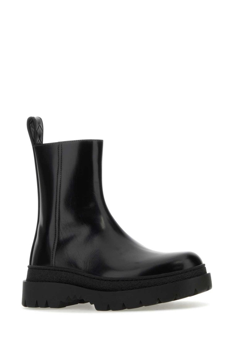 Bottega Veneta Black Leather Highway Ankle Boots
