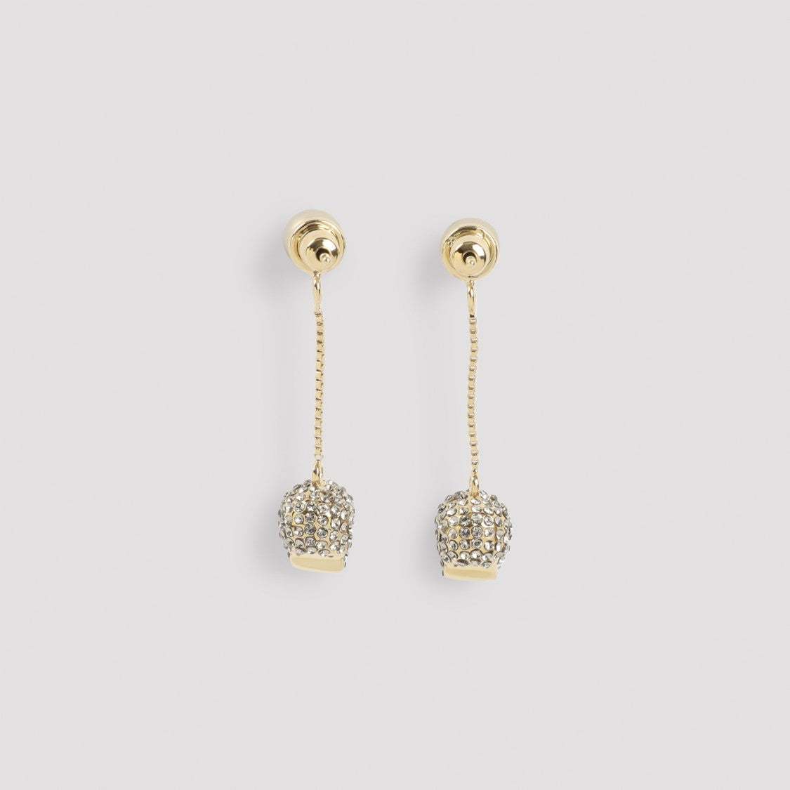 Alexander Mcqueen Gold Brass Earrings With Pearl Accent