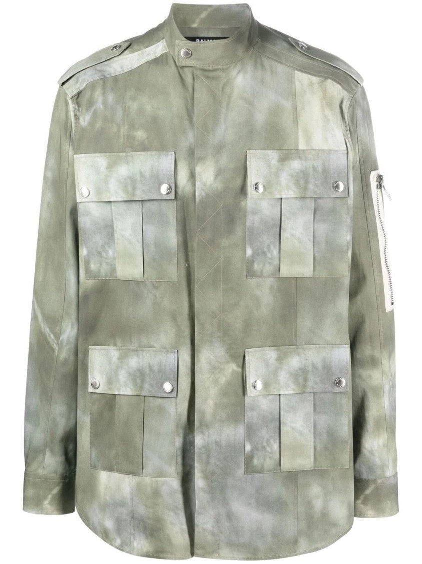 Balmain Saharan Tie-Dye Twill Jacket With Structured Silhouette