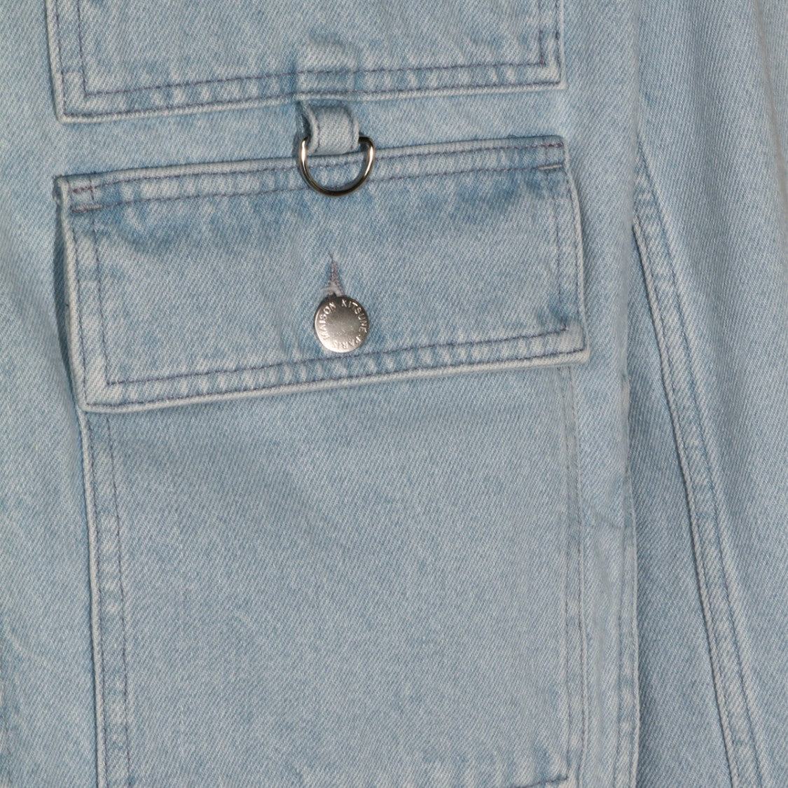 Maison Kitsuné Light Denim Jacket With Flap Pocket And Button Cuffs