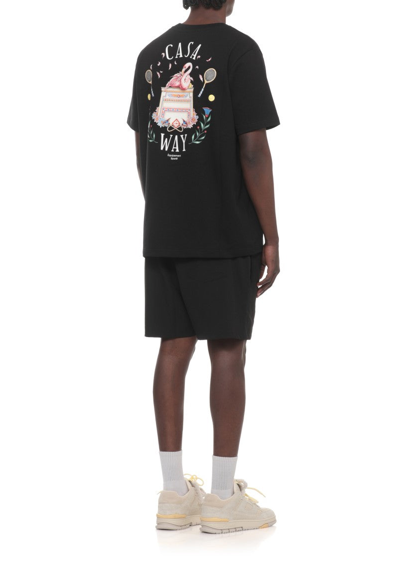 Casablanca Black Casaway Print T-Shirt