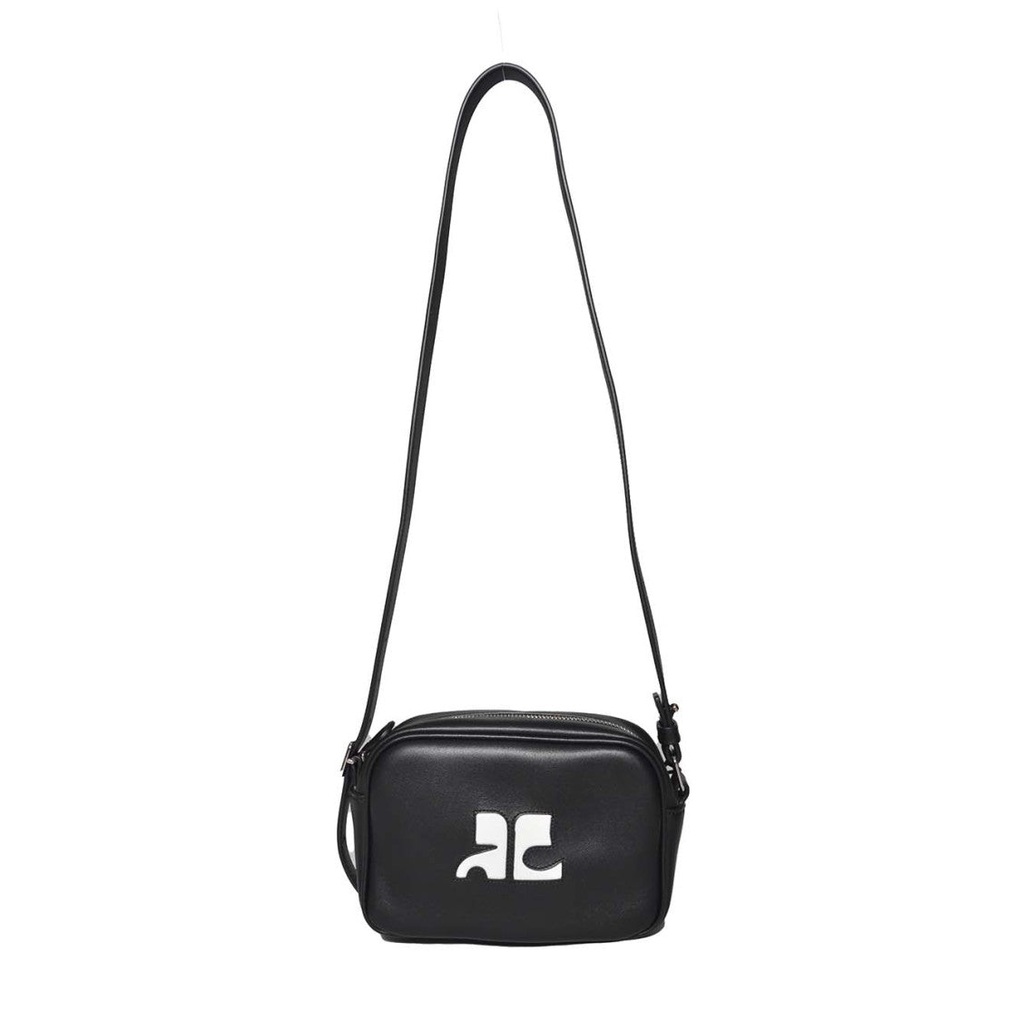 Courrèges Reedition Shoulder Bag In Black Leather