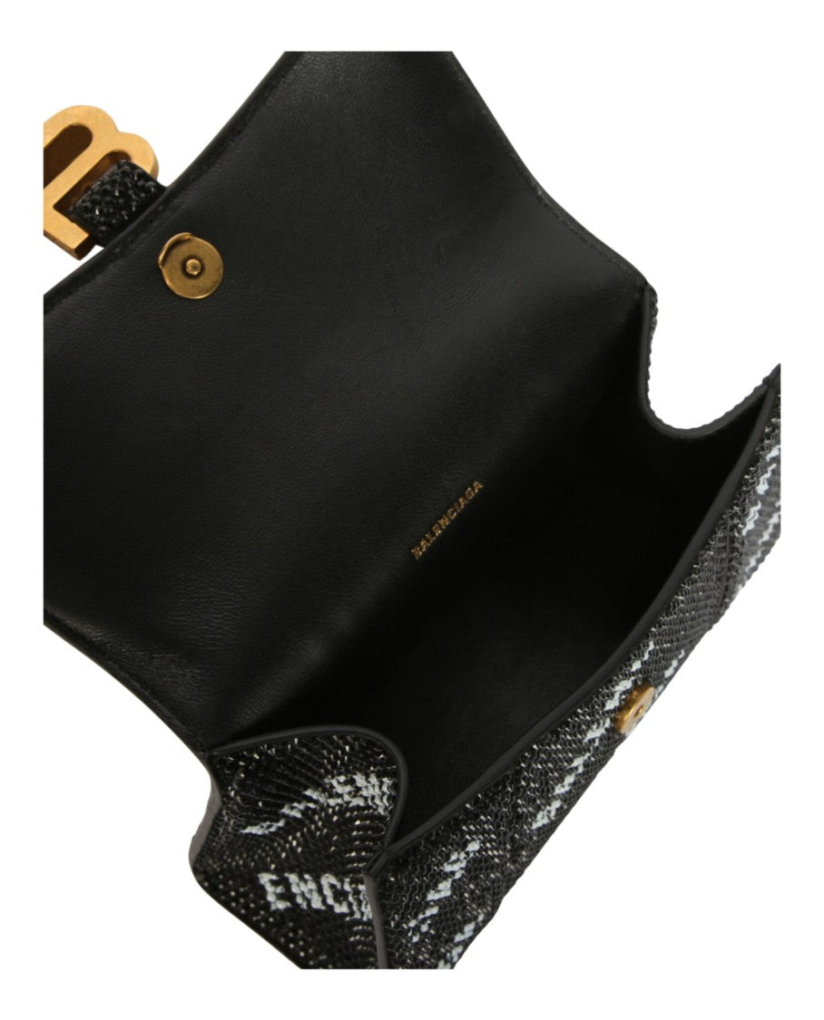 Balenciaga Hourglass Xs Top Handle Bag With Strass Logo Design