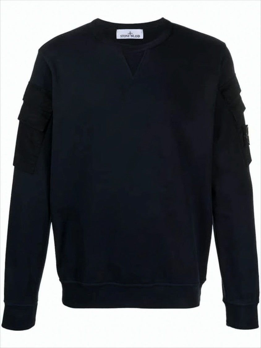 Stone Island Long-Sleeve Black Sweatshirt With Design