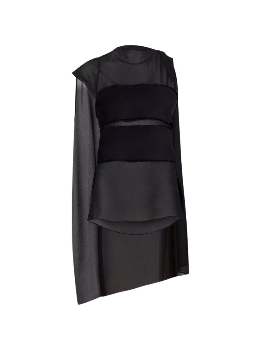 Proenza Schouler Aurora Top In Chiffon Black