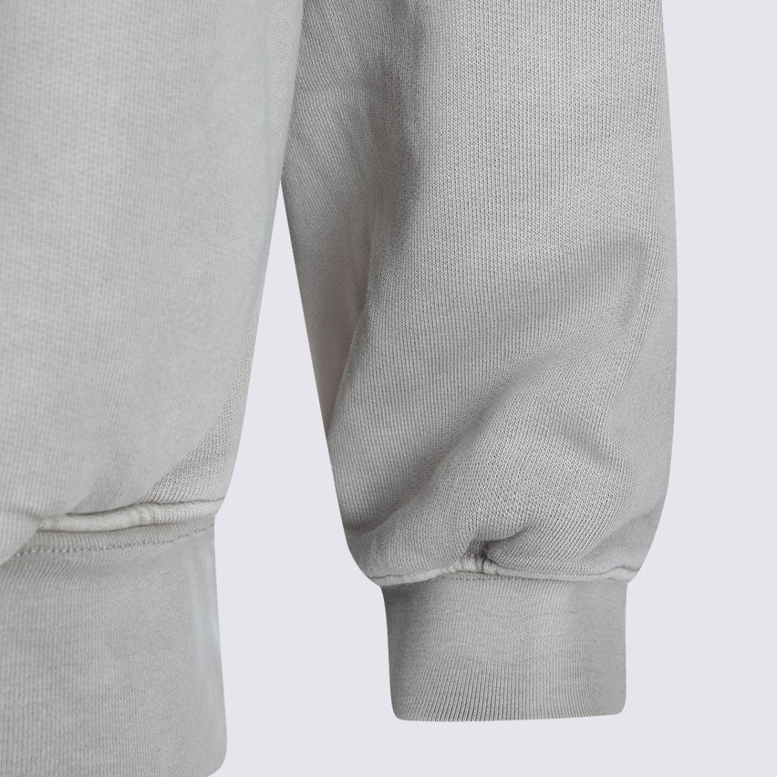Fear Of God Essentials Light Grey Hoodie With Bold Script Graphic And Ribbed Detail