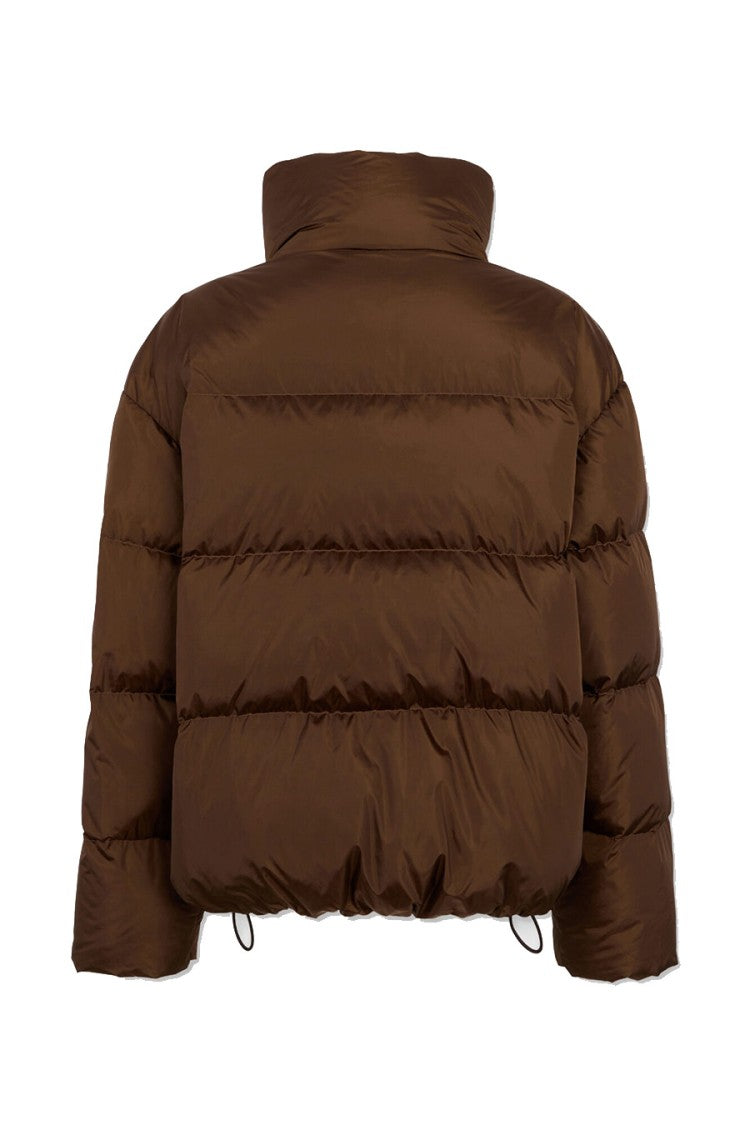 Dsquared2 Brown Polyester Logo-Embroidered Puffer Jacket