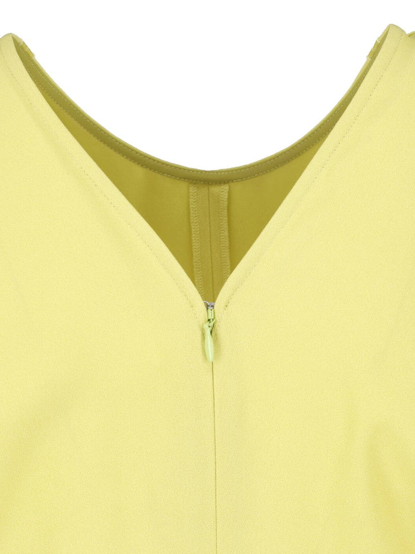 Victoria Beckham Soft Drape Midi Dress With Flutter Sleeves