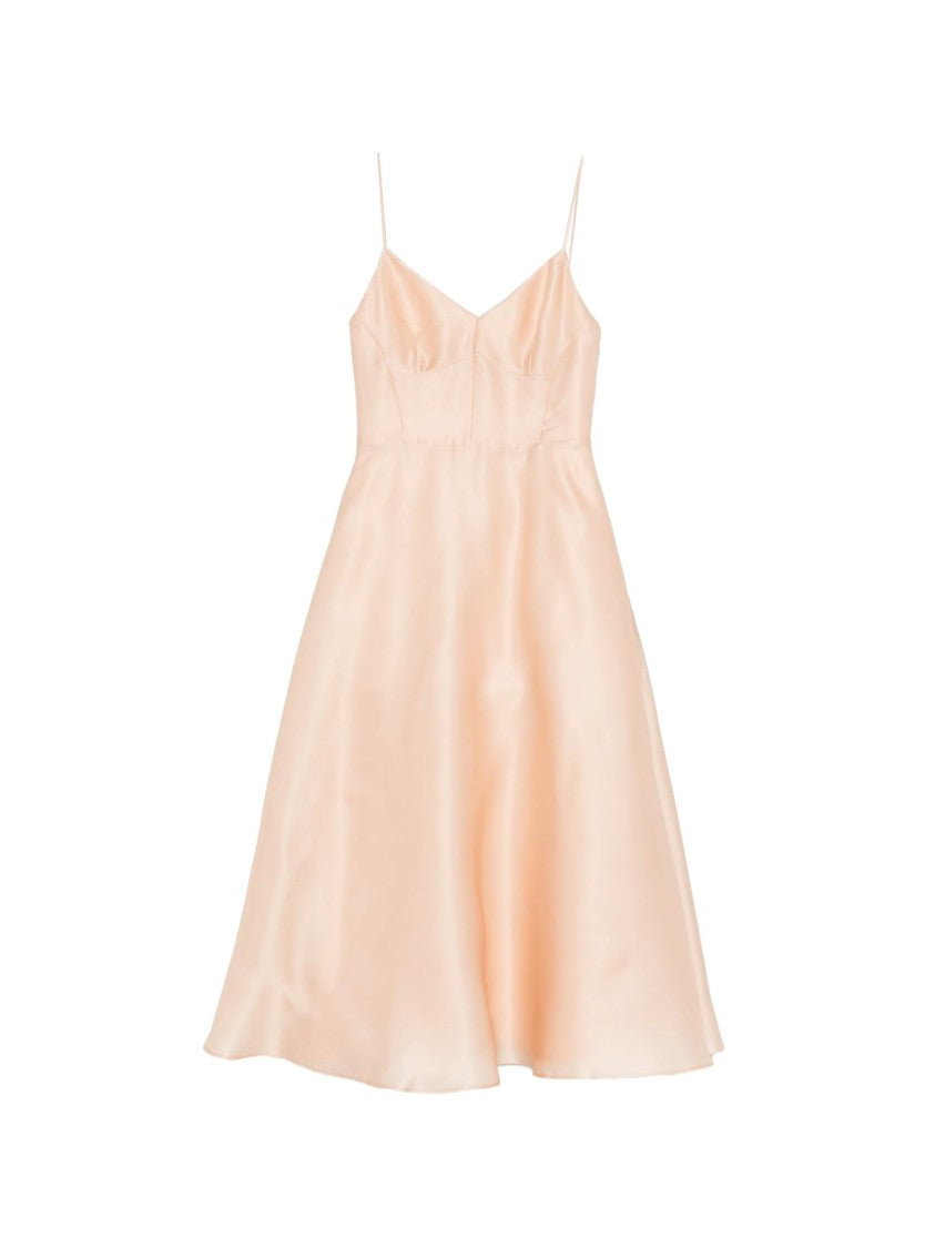 Alberta Ferretti Light Peach Abito Midi Silk Dress