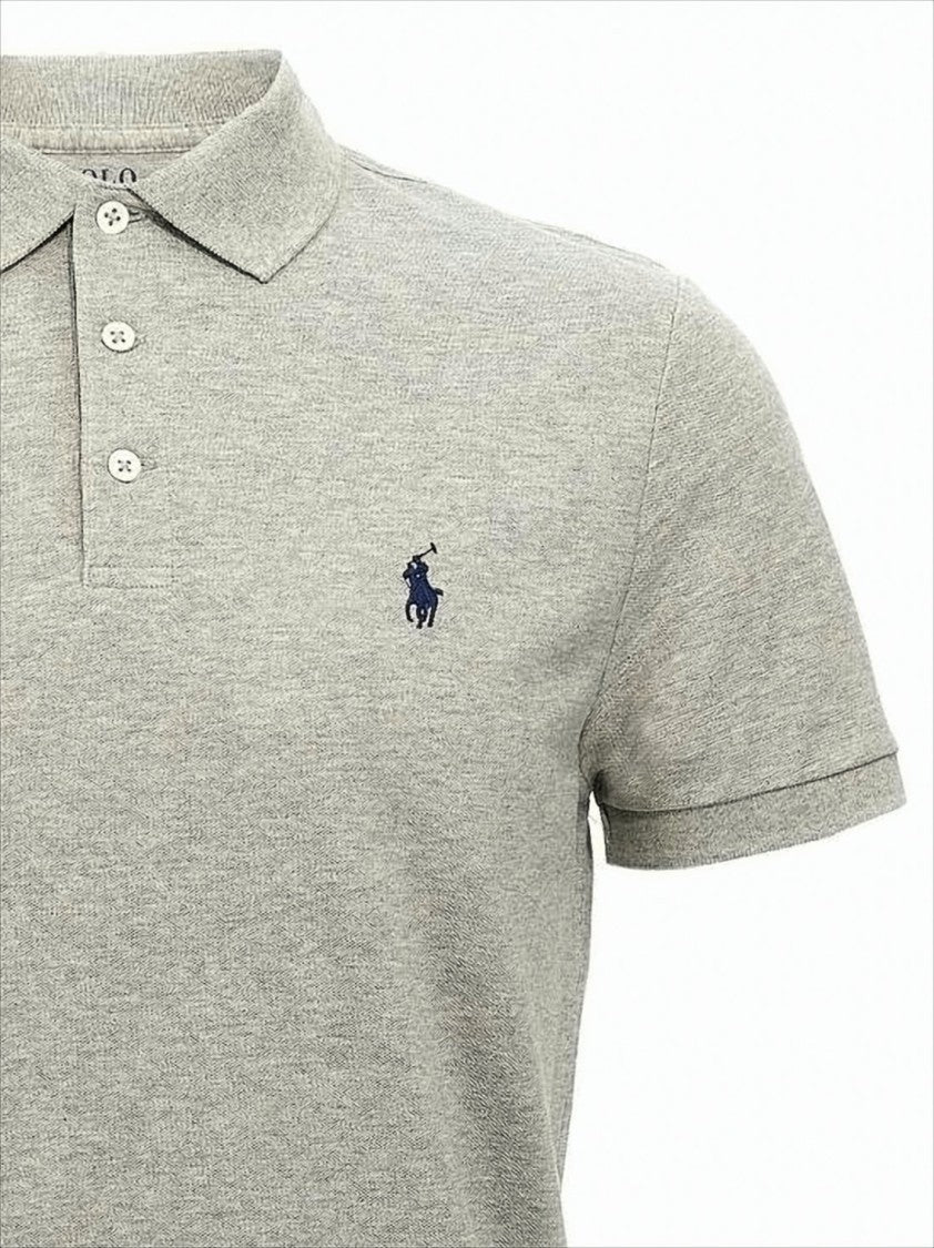 Polo Ralph Lauren Textured Knit Polo Shirt With Ribbed Collar And Iconic Logo
