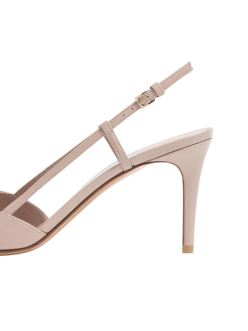 Valentino Sling Back Pointed-Toe Logo Heels