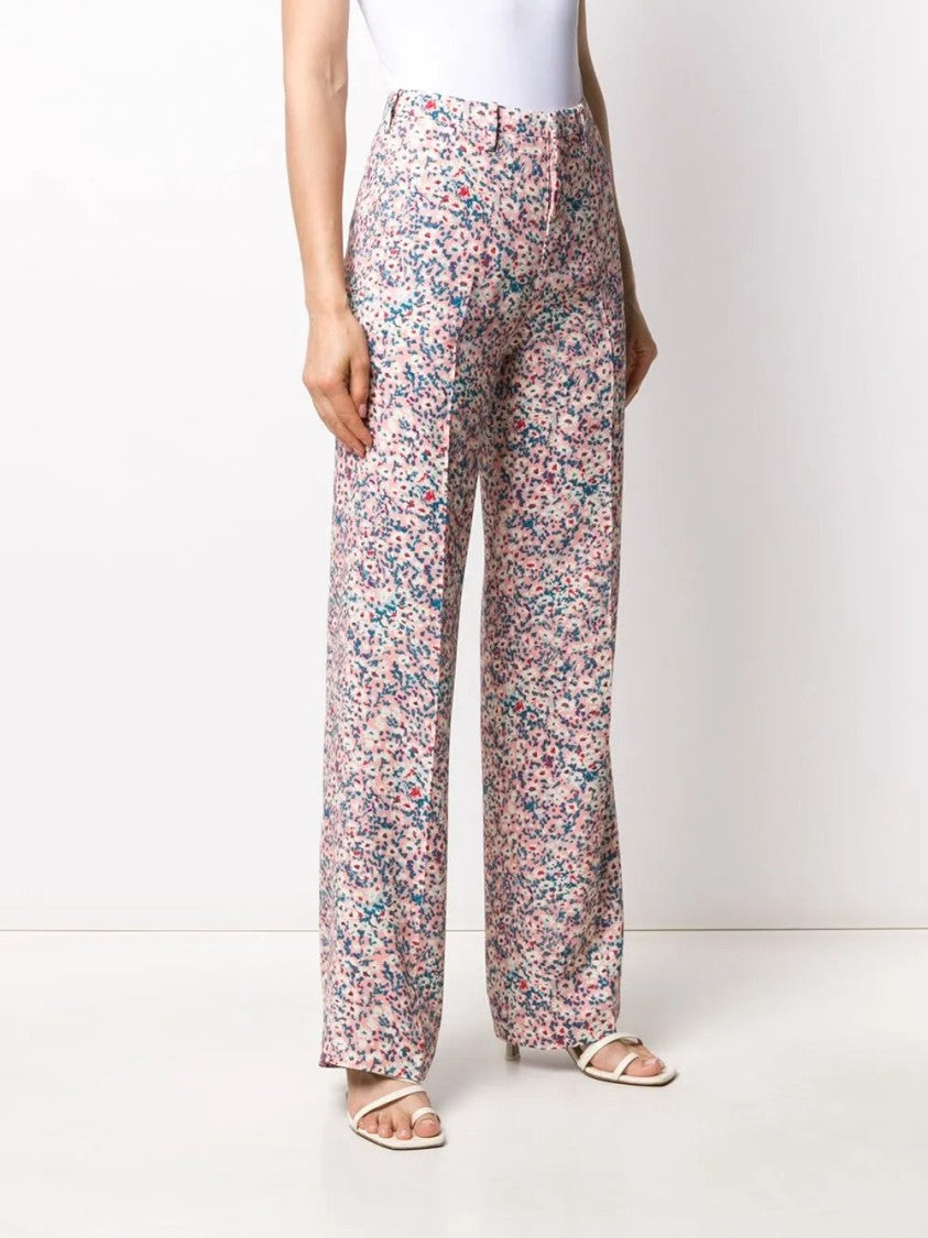 N°21 Daisy Print Wide-Leg Trousers